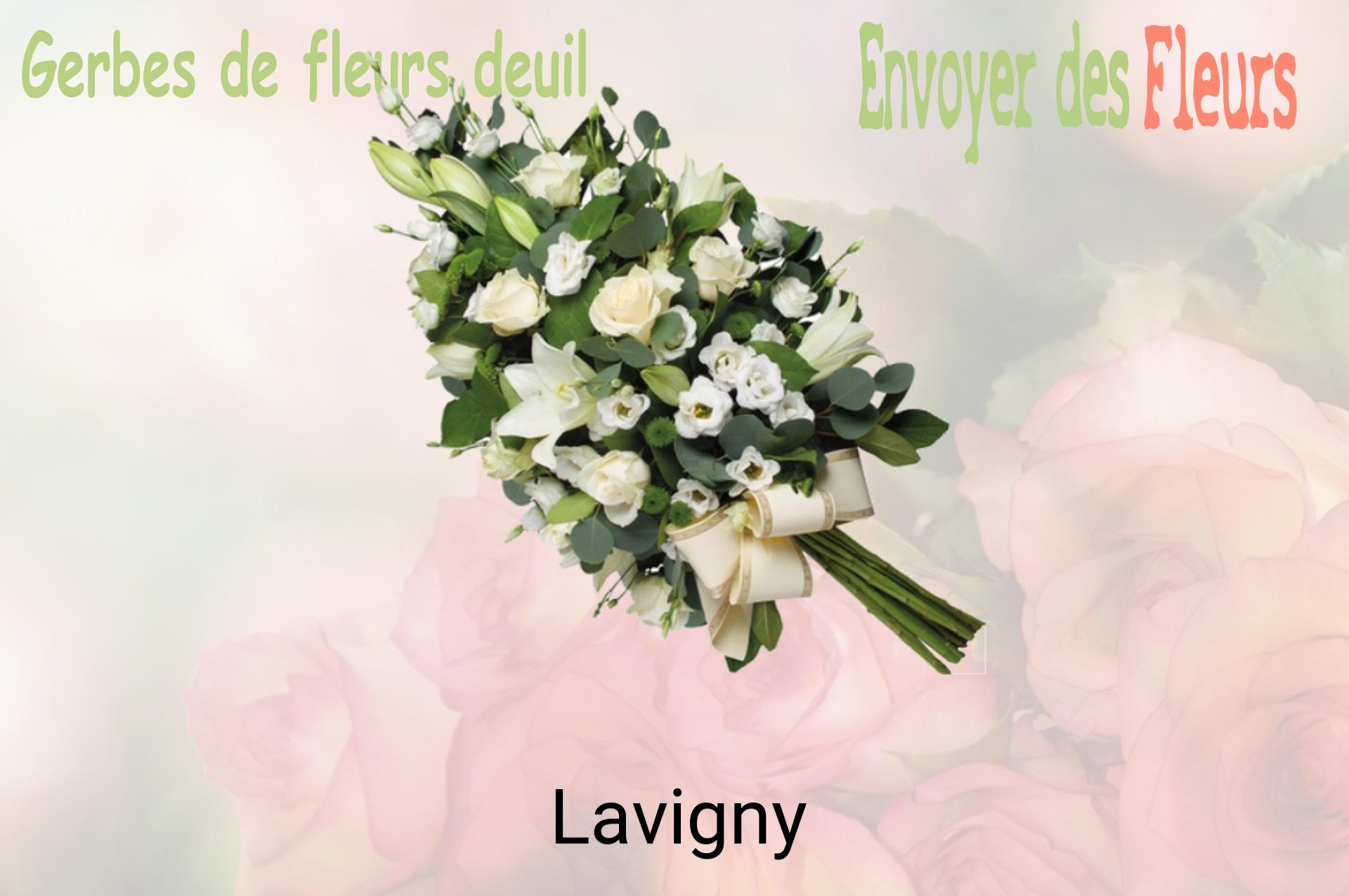 Gerbe de fleurs de deuil livrée à Lavigny